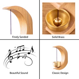 Magnetic Door Chime Bell, Wooden Shopkeepers Bell for Door Opening - Ding Ding Sound