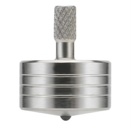Mini Metal Spinning Top, Kill Time, Reduces Stress, ADHD Toy, Perfect Balance, Precision CNC Machined from a Solid Block of 304 Stainless Steel (Silver Style 4)