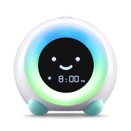 LittleHippo Mella: Kids Alarm Clock, Ready to Rise Children's Sleep Trainer, Night Light, Sound Machine and OK to Wake for Toddlers and Kids - Arctic Blue (Updated 2025)