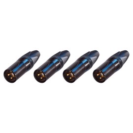 usbargainsound.com (4 PACK) NEUTRIK NC3MXX-B 3-Pin XLR Male Cable Mt Connector Black w/Gold Pins