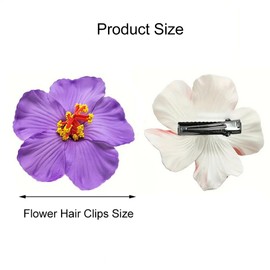 6 Pcs Hawaiian Flower Hair Clips Multicolor Plumeria Hibiscus Flower Hair Clips Wedding Beach Artificial Floral Hair Clips Flower Hair Accessories for Summer Vacation Party Beach Party(Random Color)