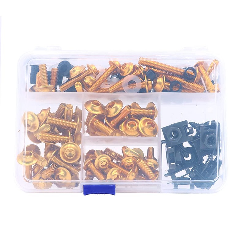 ANCLLO 177pcs Motorcycle Fairing Bumpers Panel Bolts Kit Body Fastener