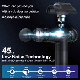 Massage Gun, Back Massager, Namouk Massage Gun Deep Tissue, Muscle Percussion Massager with 99 Speeds Quiet Hand Massagers with LCD Touch Screen 6 Heads for Shoulder Body Back Relaxation