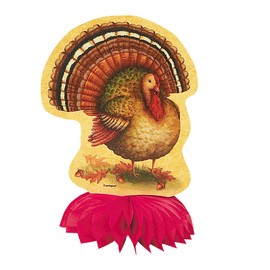 6" Mini Festive Turkey Thanksgiving Centerpiece Decorations, 4ct