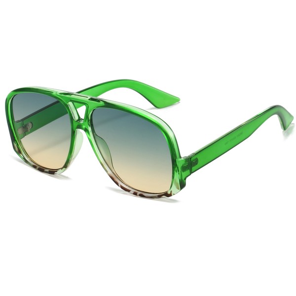 NULOOQ Retro Square Oversized Aviator Sunglasses for Women 70s Trendy
