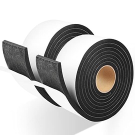 2 rollos de cinta de espuma sellada, 2 pulgadas de ancho x 1/4 pulgadas en T, sellador de puerta de celda de cierre de tiempo, tira de clima de una sola cara, total 13 pies de largo..