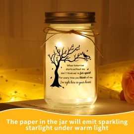 Memorial Gifts for Loss of Loved One, Sympathy Gifts for Loss of Mom Dad Mason Jar Night Light, Bereavement Remembrance Condolence Gift Home Decorative Jars