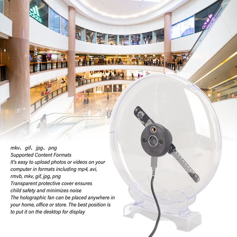3D Hologram Fan WiFi Projector Naked Eye 3D Display 1080x160
