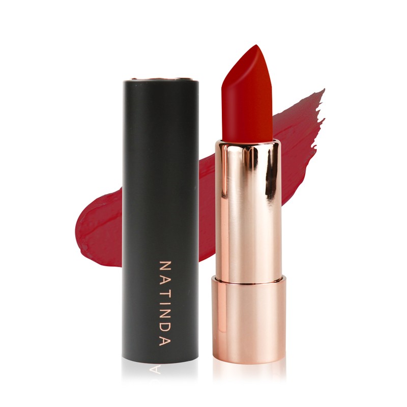 Natinda Art in Black Matte Lipstick Original Deep Orange 06