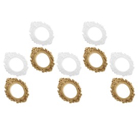 Sewroro 10Pcs Vintage Resin Picture Frame Resin Oval Frame Resin Wall Hanging Photo Frame Table Top Jewelry Display Frame Party Hotel Decoration