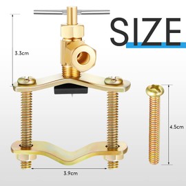 2 Pcs Brass Self Piercing Saddle Valve Copper Self Tapping Valve with 1/4 Inch Compression Outlet for 3/8 to 1-5/16 Inch Water Pipe Supply
