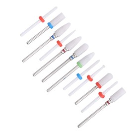 Broca de Fresa de Cerámica, 12 Piezas de Máquina de Pulir Eléctrica Limas de Fresa para Manicura Pedicura Pulidora de Uñas