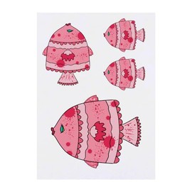 Azeeda 4 x 'Hübscher Fisch' Temporäre Tattoos - Wasserfest, Hautfreundlich & Ungiftig · Transfers in Verschiedenen Größen (TO00073736)