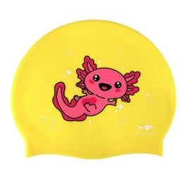 escualo Gorra para Natacion I Unisex I Adulto I Modelo Axolotl I Silicon I Impermeable I Unitalla I Color Amarillo