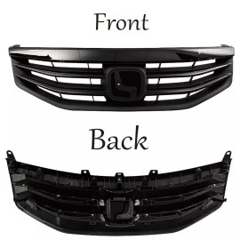 YLT Auto For 2011 2012 Honda Accord Gloss Black Front Bumper Upper Grille Mesh Grill