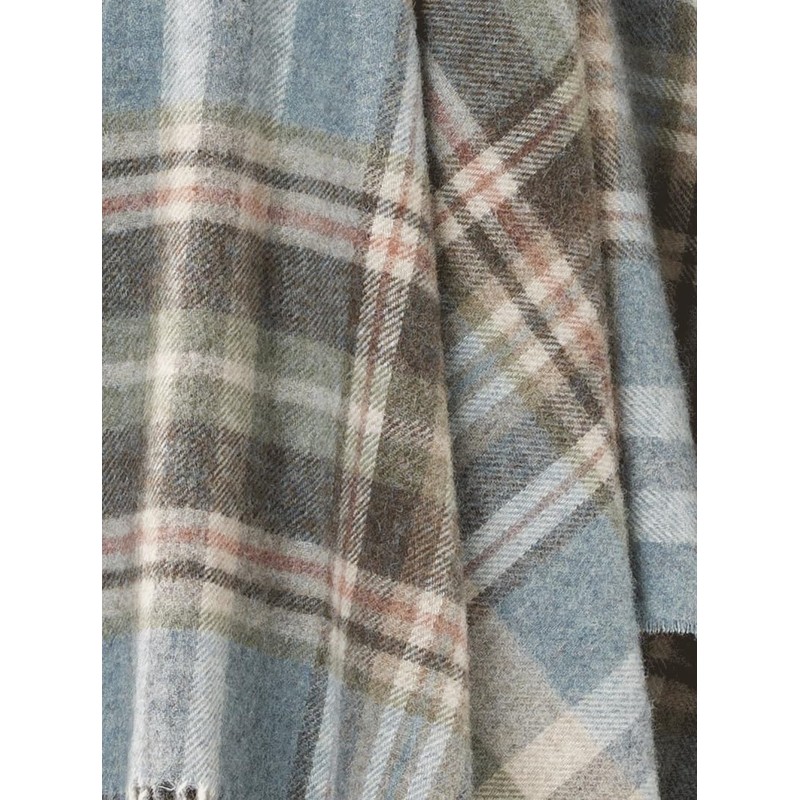 Moon Wool Plaid Throw Blanket, Pure New Wool, Glen Coe