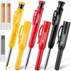 Hiboom 3 Pack Solid Carpenter Pencil with Pencil Cap and