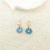 Daisy Huggie Hoop Earrings for Women Flower Dangle Drop Earrings