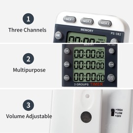 eTone 3 Channel Timer Counter Darkroom Developing Countdown Clock Processing Equipment Film Camera Accessories