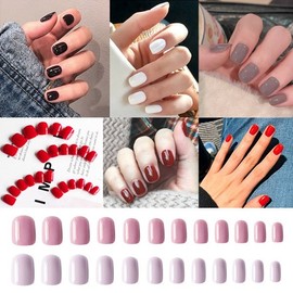 Color Nail Tip Square Short Tip 24pcs Nail Extension Tip Nail Short Tip Nail Tip (Short Tip) - Y 30 5ea