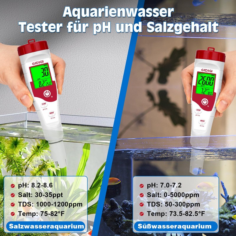 Digital Pool Salt Tester, pH Salt Level Meter for Salt