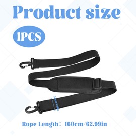 62 Inch Replacement Bag Strap,1 PCS Replacement Shoulder Straps for Bags,Golf Bag Strap,Adjustable Shoulder Strap with Pad,Bag Straps for Crossbody Handbags Laptop Luggage Golf Bag