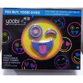 Yoobi  10 Pack Emoji Chalk Paint Stamps