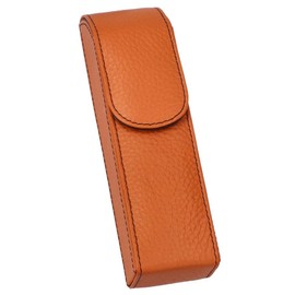 adorini Bags Cigar Case 2 Cigars Orange Black Stitching