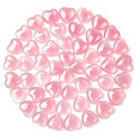 50 PCS Natural Rose Quartz Heart Healing Crystals, Bulk Palm Pocket Chakra Reiki Meditation Emotional Balance Gifts for Women Crystal Collectors DIY Craft Making