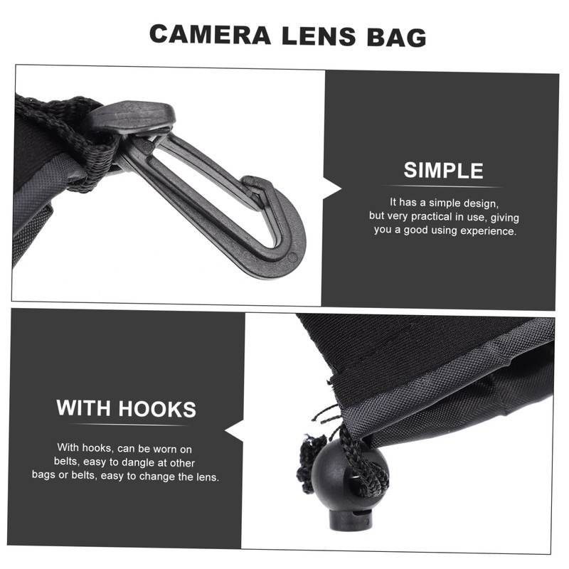 IWOWHERO 4pcs Camera Lens Storage Bag Neoprene Lens Cover Pouch