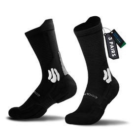 BRISIRA 3 Pairs of Bamboo Compression Socks for Men and Women, Compression Socks with Heel Pad, Anti-Blister Socks, Running Socks, Hiking Socks with Ventilation Mesh and Arch Support, Size 35-51, 3