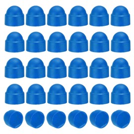 sourcing map 30Pcs Hex Nut Cover, M4x7x8.5mm Plastic Dome Nut Protection Cap Hex Screws Bolt Covers for Indoor Outdoor Furniture Automotive Bolts Decoration, Blue