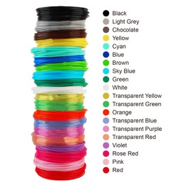 3D Pen PLA Filament Refills, 20 Colors, 20 Feet Each Color, Total 400 Feet by TTYT3D, Support for All 1.75mm 3D Printer and 3D Pen, Not Fit for 3Doodler Pen