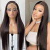 MITIMES 13x6 Straight Lace Front Wigs Pre-Plucked Glueless Brown HD