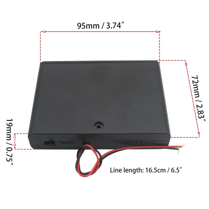 OZXNO 2 Pcs 6 Slots AA Battery Holder with Leads