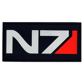 N7 Mass Effect Tactical 3D PVC Rubber Patch - 3 X 1.5 Inch Hook Fastener Backing P517