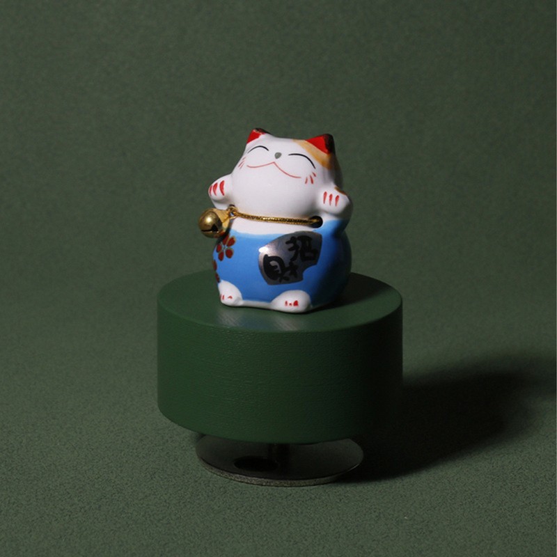 Music Box Round Shape Fortune Cat Style Pleasing Melody Exquisite