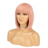 12 Inch Bright Orange Short Bob Wig with Air Bangs