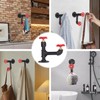 Tissting Industrial Pipe Red Handwheel Coat Hook Rack Heavy Duty