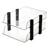 RHONZHAO Clear Stackable Paper Tray, 2-Tier Desk Organizer for Office