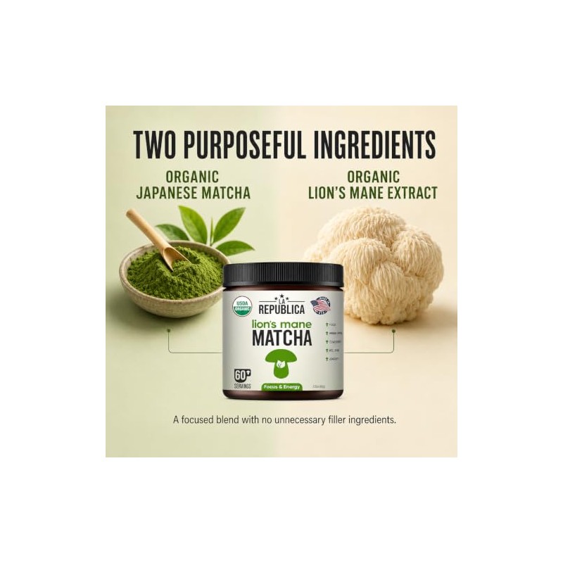 LRLA SUPERFOODS Polvo De Matcha De Hongo Melena De León