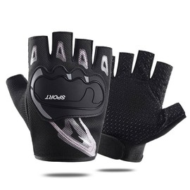 Leijibon 1 Pair Cycling Gloves Bike Gloves Breathable Half Finger Cycling Gloves Durable Fingerless Workout Gym Gloves for Motorcycle Hiking Running