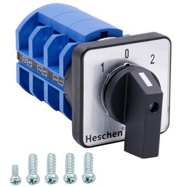 Heschen Universal Rotary Cam Selector Changeover Switch SZW26-63/D303.3 660V 63A ON-OFF-ON 3 Position 3 Phase 12 Terminals CE