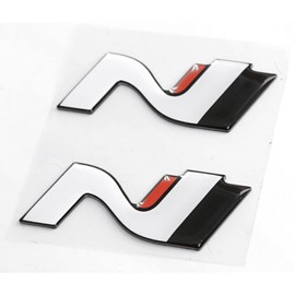Hyundai 9999Z057168 Lettering N Logo Batch Emblem, 2-Piece, White