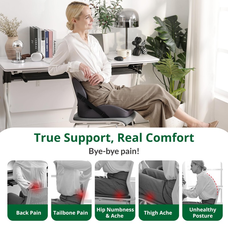 FuturaLoom One-Piece Memory Foam Seat & Back Cushion - Lumbar