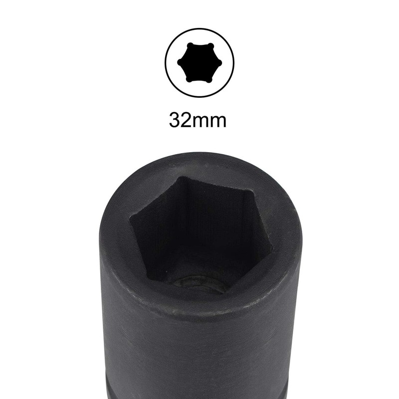 TOP-VIGOR 1 Inch Drive by 32mm 6-Point Impact Socket, Durable