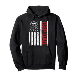 GSP Dad American USA Flag German Shorthaired Pointer Dog Pullover Hoodie