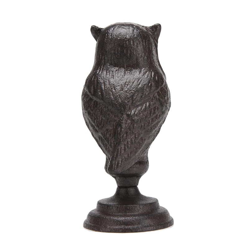 BRASSTAR Cast Iron Owl Statue with Base Smooth Details Garden