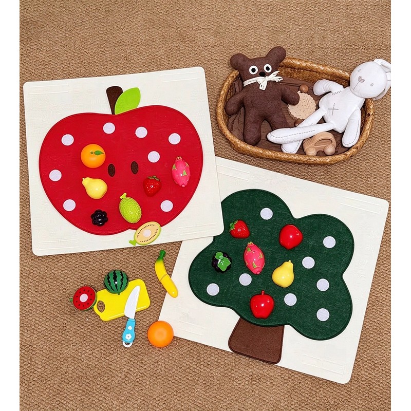 Baby Felt Board Play Food Toy Set for Pretend Kitchen