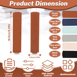 12 Pieces Elastic Pen Holder for Notebook, Adjustable Band PU Leather Pen Sleeve, Single Planner Notebook Pencil Pouch Case Pocket for Journal Binders Office School (6 Colors)